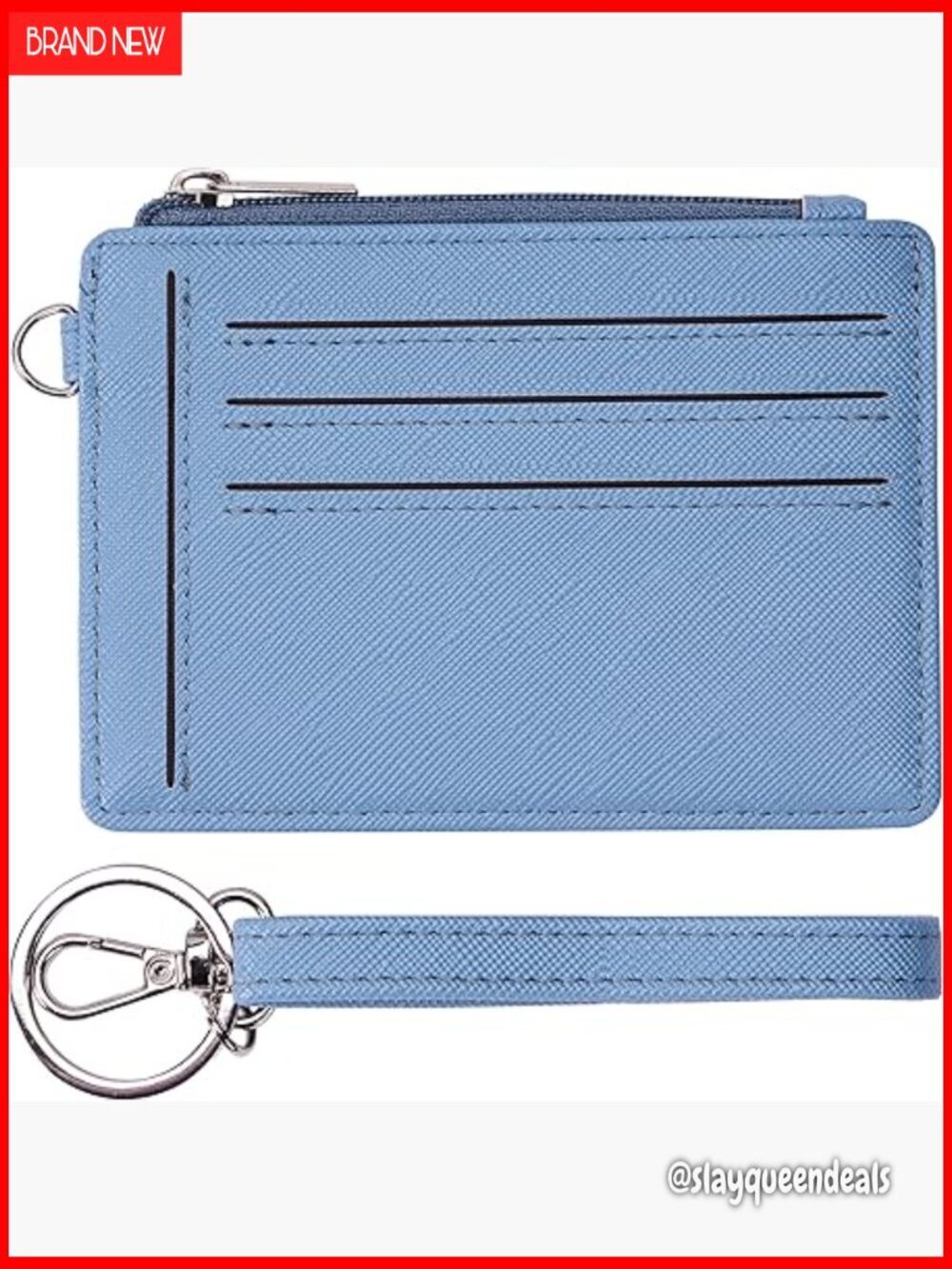 Slim RFID Blocking Wristlet Wallet with ID Window Zipper Pocket